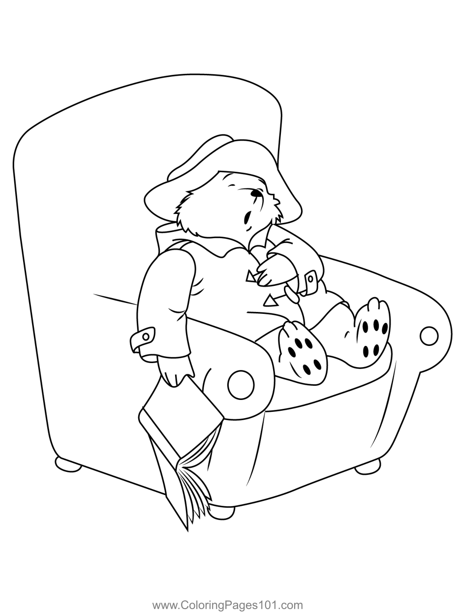 Paddington Is Sleeping Coloring Page For Kids - Free Paddington 