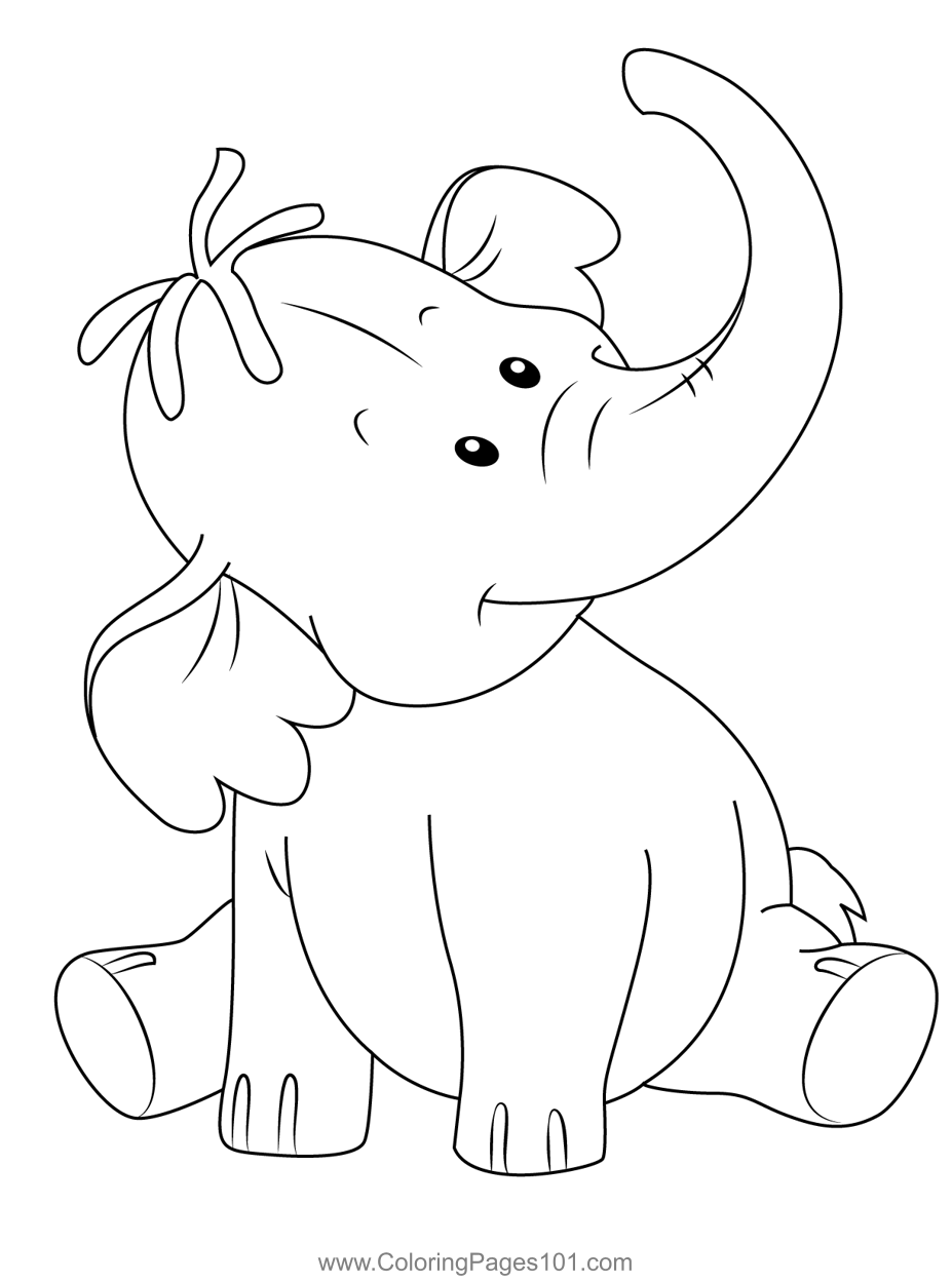 Heffalump Sitting Coloring Page for Kids - Free Pooh's Heffalump Movie ...