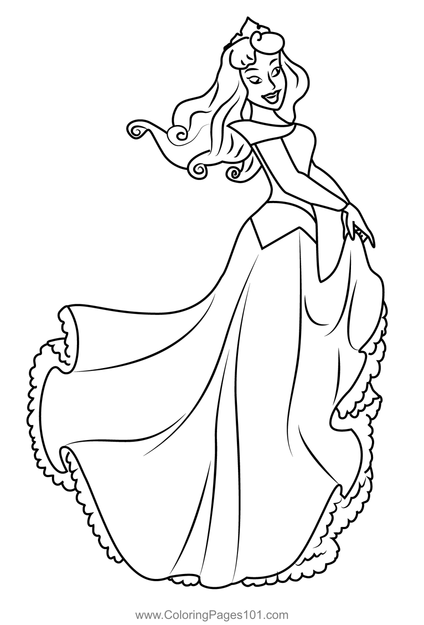 Lovely Princess Aurora Coloring Page for Kids - Free Sleeping Beauty ...