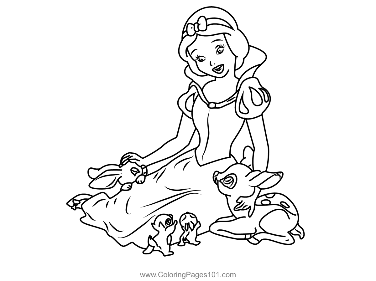 snow white and the seven dwarfs coloring pages