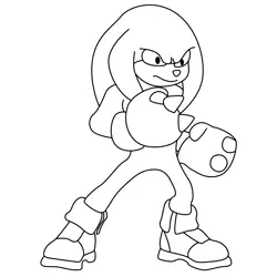 Knuckles the Echidna Sonic the Hedgehog 3 Free Coloring Page for Kids