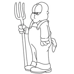 Mr. Arbuckle The Garfield Movie Free Coloring Page for Kids