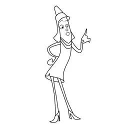 Red Crayon The Hero of Color City Coloring Page