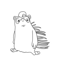 Porcupine The Jungle Bunch Free Coloring Page for Kids