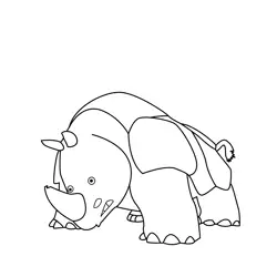 Rhino The Jungle Bunch Free Coloring Page for Kids