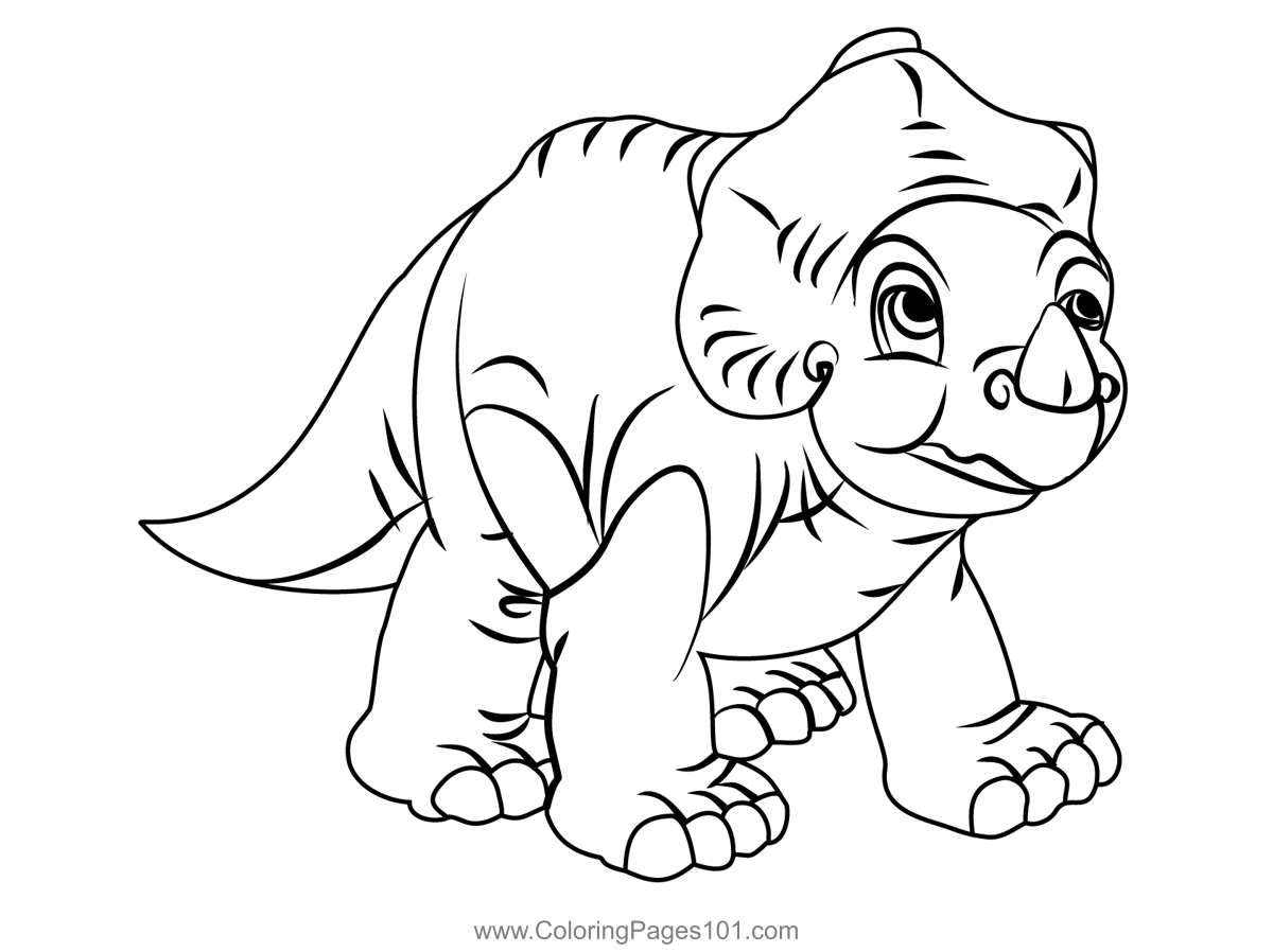 Cera From The Land Before Time Coloring Page for Kids - Free The Land Time Printable Coloring Pages Online for - ColoringPages101.com | Coloring Pages for Kids
