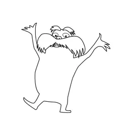 Happy Lorax Free Coloring Page for Kids