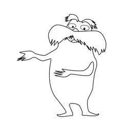 Lorax Showing Something Free Coloring Page for Kids