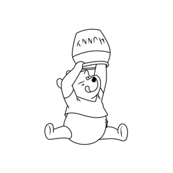winnie the pooh with honey jar coloring pages