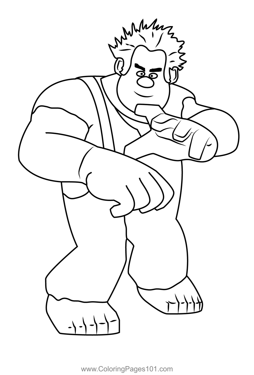 Wreck It Ralph Dancing Coloring Page for Kids - Free Wreck-It Ralph ...