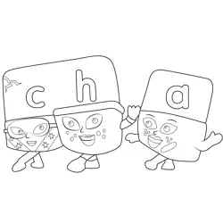 Cha Cha Cha Alphablocks Free Coloring Page for Kids