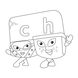 Digraph Ch Alphablocks Free Coloring Page for Kids