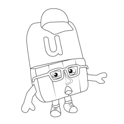 U Small Alphabets Alphablocks Free Coloring Page for Kids