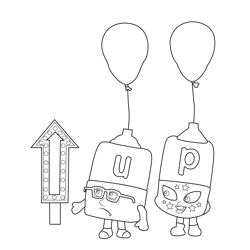 Up Alphablocks Free Coloring Page for Kids