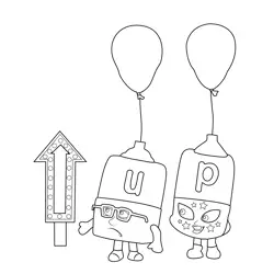 Up Alphablocks Free Coloring Page for Kids