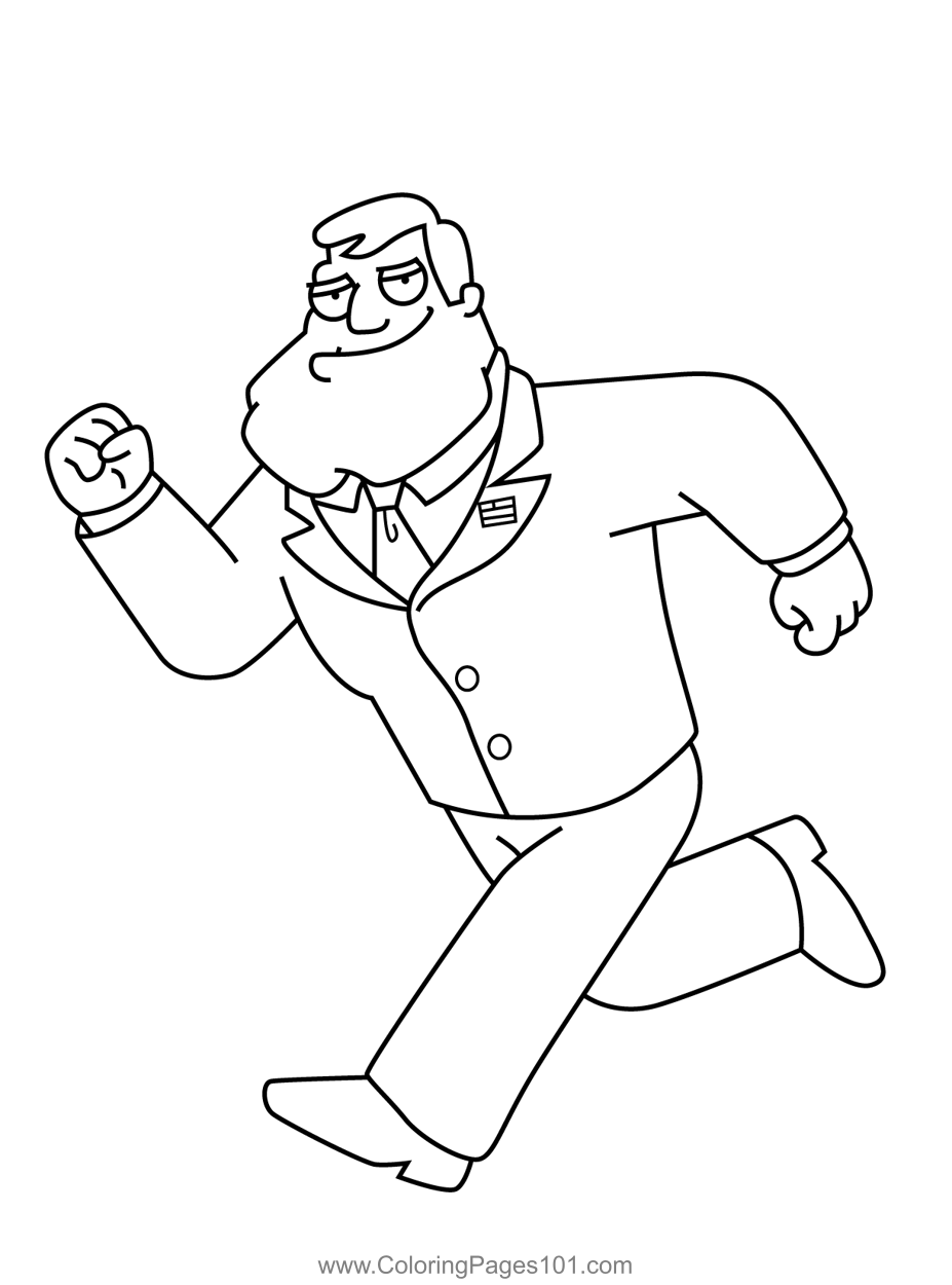 Stan Smith Running American Dad! Coloring Page for Kids - Free American ...