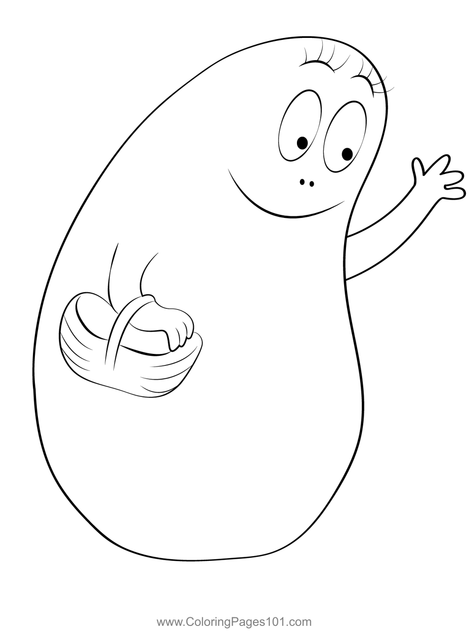 Barbapapa With Basket Coloring Page for Kids - Free Barbapapa Printable ...