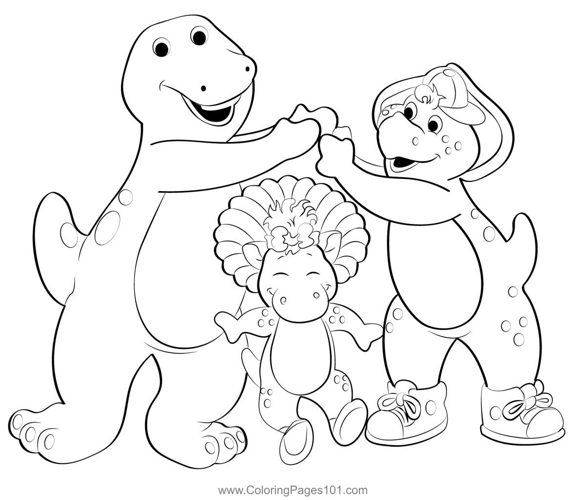 Barney And His Friends Coloring Page for Kids - Free Barney & Friends ...