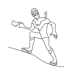 Nightwing Batwheels Free Coloring Page for Kids