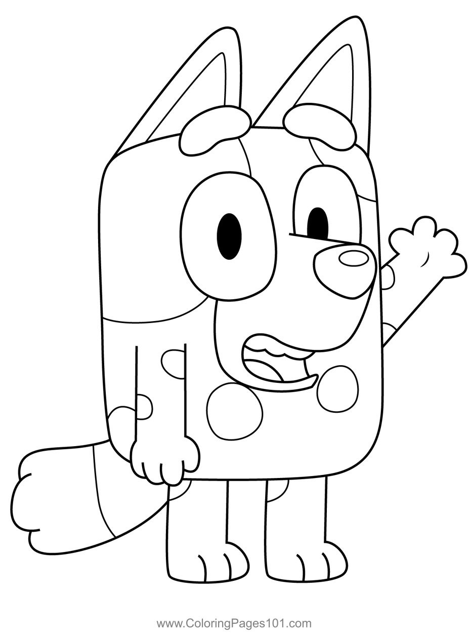 Muffin Heeler Bluey Coloring Page For Kids Free Bluey Printable