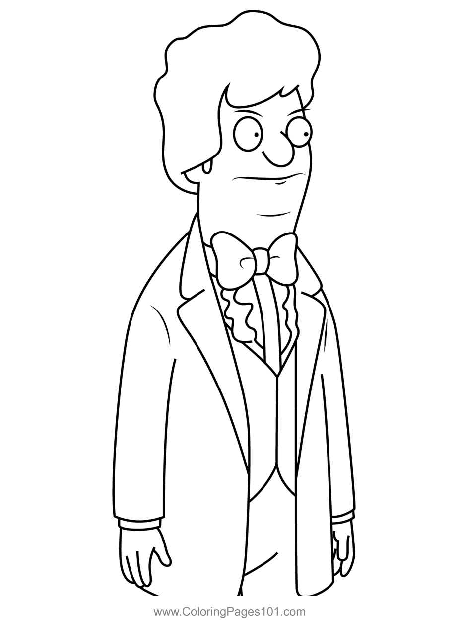 Curt Bob's Burgers Coloring Page for Kids - Free Bob's Burgers ...