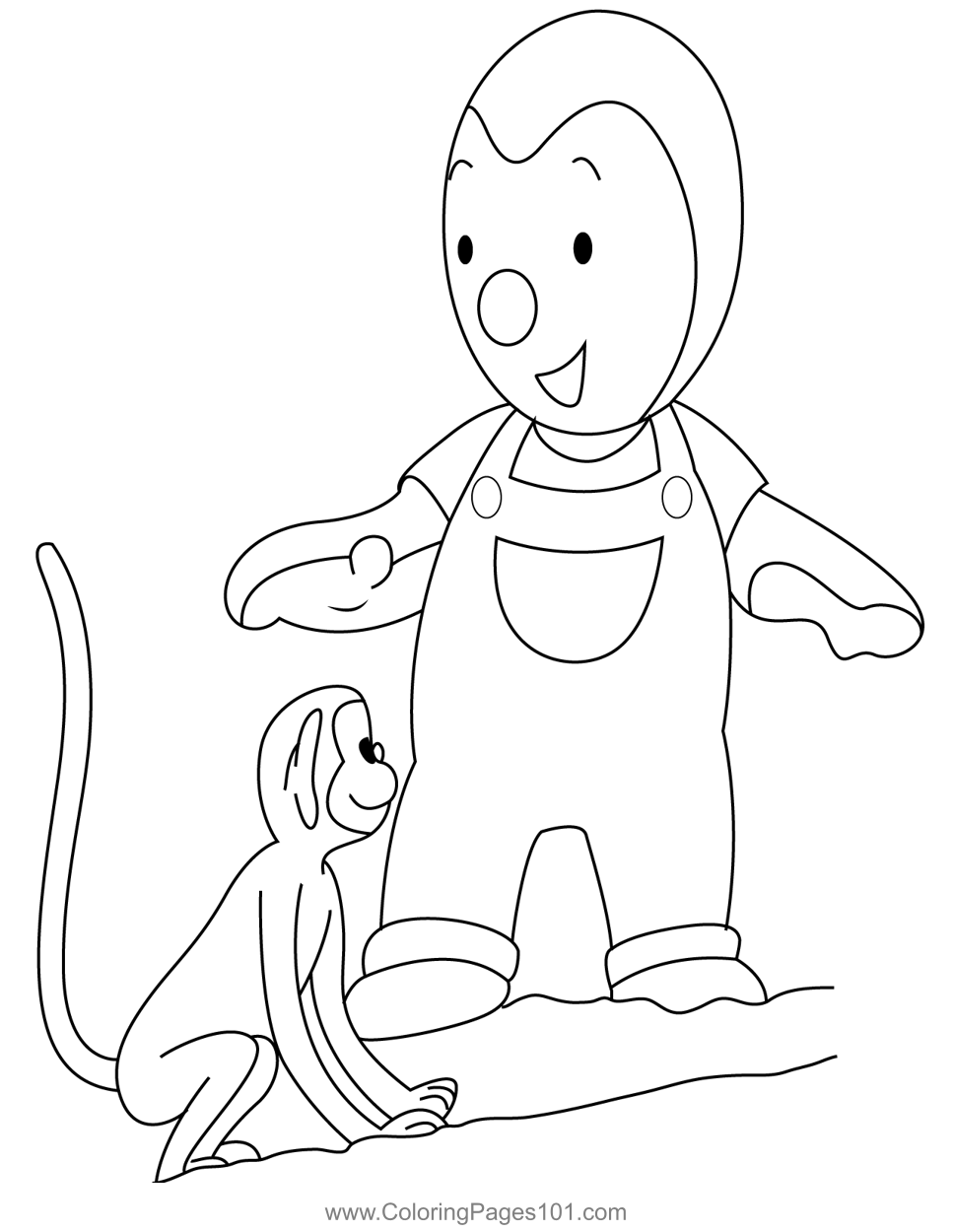 Charley With Monkey Coloring Page for Kids - Free Charley and Mimmo ...