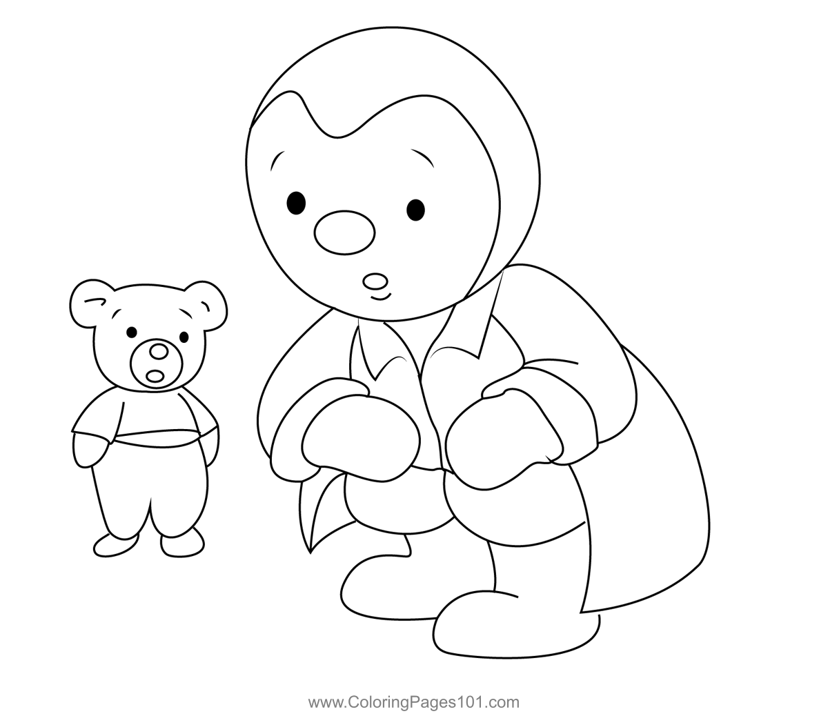 Sitting Charley And Mimmo Coloring Page for Kids - Free Charley and ...
