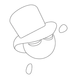 Black With A Hat Colourblocks Free Coloring Page for Kids