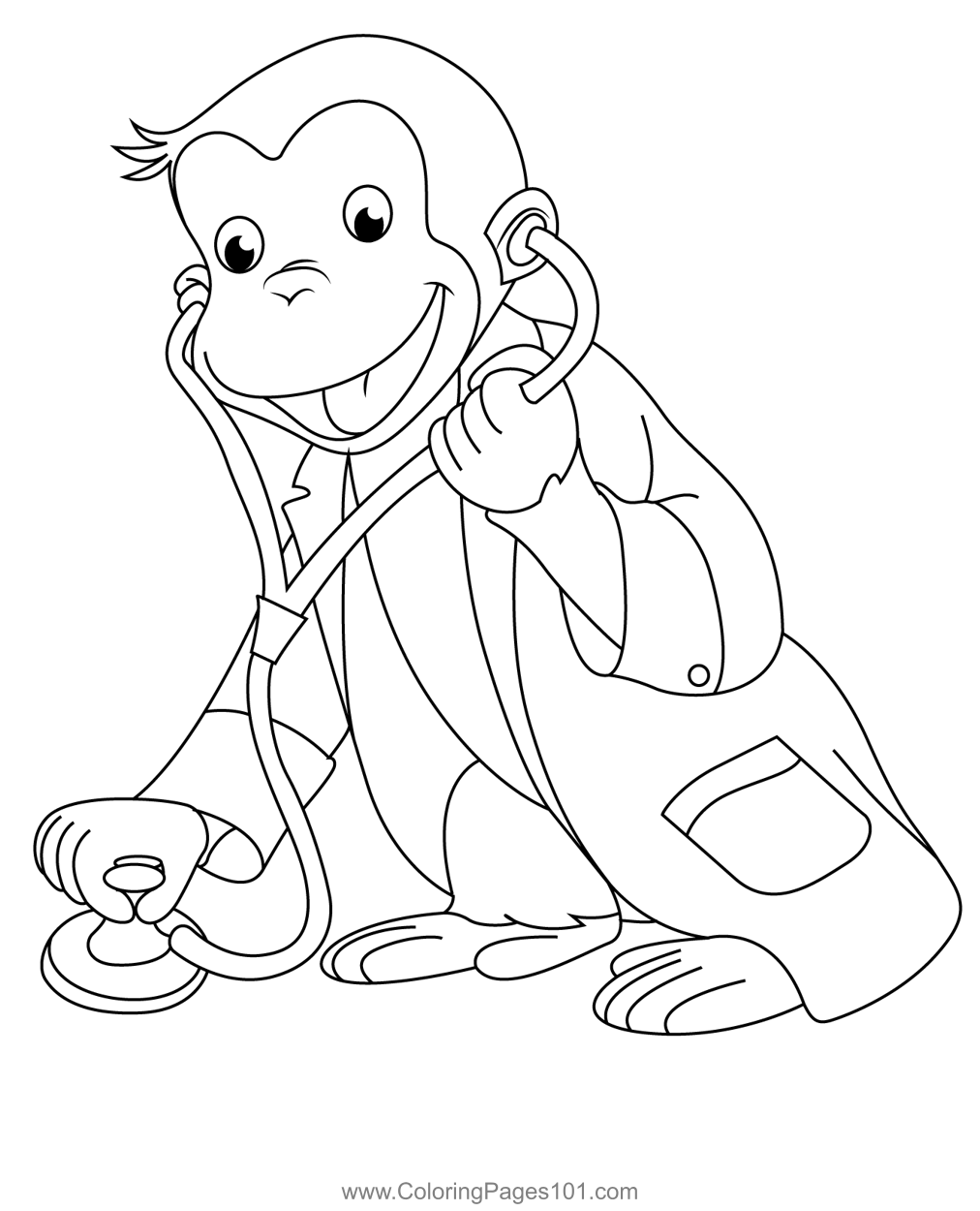 Curious George colorindo páginas para crianças - GBcolouring