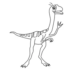 Ollie Ornithomimus Dinosaur Train Free Coloring Page for Kids