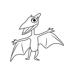 Tiny Pteranodon Dinosaur Train Free Coloring Page for Kids