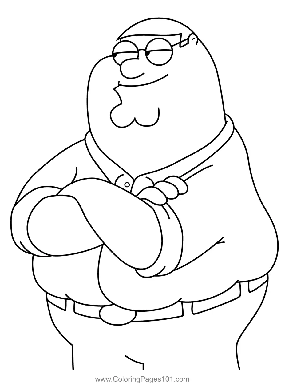 Peter Griffin Folding his Hands Family Guy Coloring Page for Kids ...