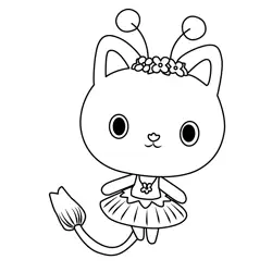 Kitty Fairy Gabby's Dollhouse Free Coloring Page for Kids