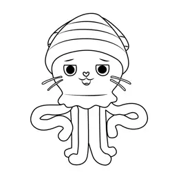 Kitty Squiddy Gabby's Dollhouse Free Coloring Page for Kids