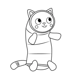 Pillow Cat Gabby's Dollhouse Free Coloring Page for Kids