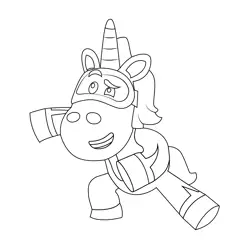 Ubercorn Fighting Pose Go Jetters Free Coloring Page for Kids