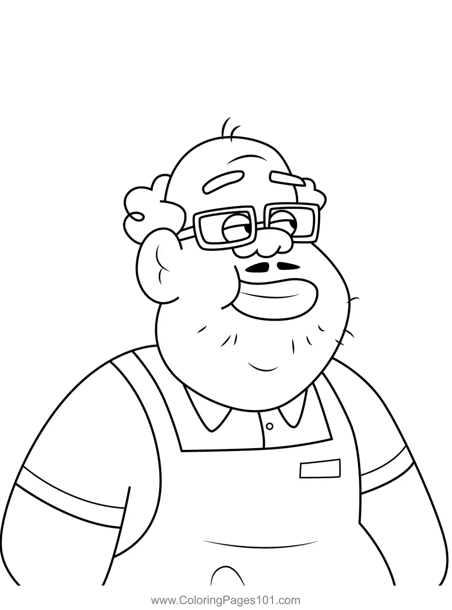 Prison Counselor Gravity Falls Coloring Page for Kids - Free Gravity ...