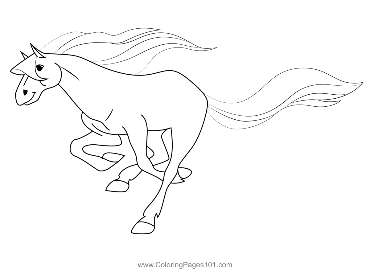 Blue Horseland Style Coloring Page for Kids - Free Horseland Printable ...