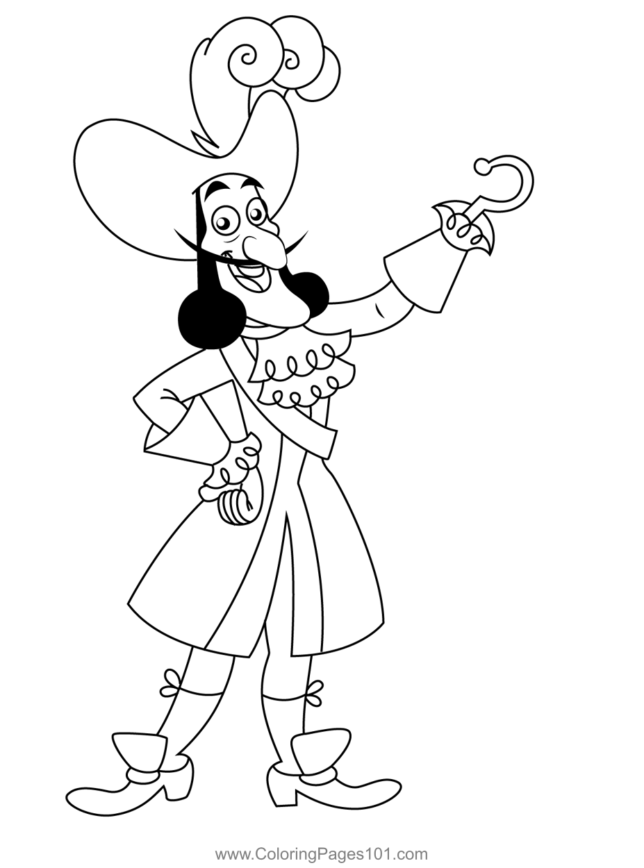 Captain Hook Drawing Coloring Page  ColoringAll