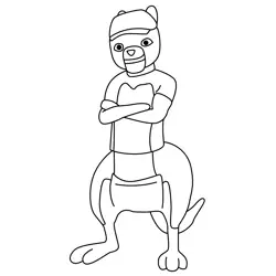 Sandy Kangaroo Beach Free Coloring Page for Kids