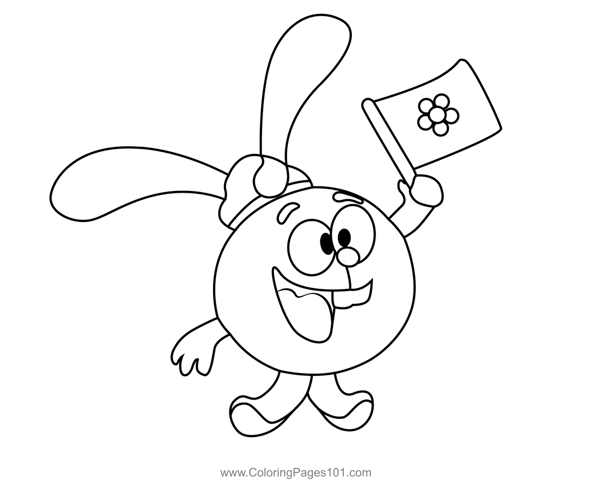 Krash Waving Flag Kikoriki Coloring Page for Kids - Free Kikoriki ...