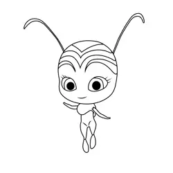 Pollen Miraculous Zag Chibi Free Coloring Page for Kids