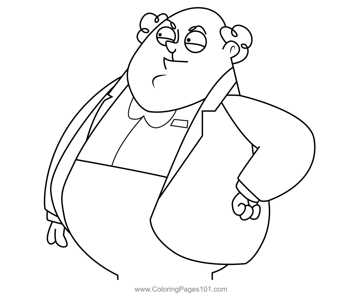 Brian the Delivery Man Mr. Bean Coloring Page for Kids - Free Mr. Bean ...