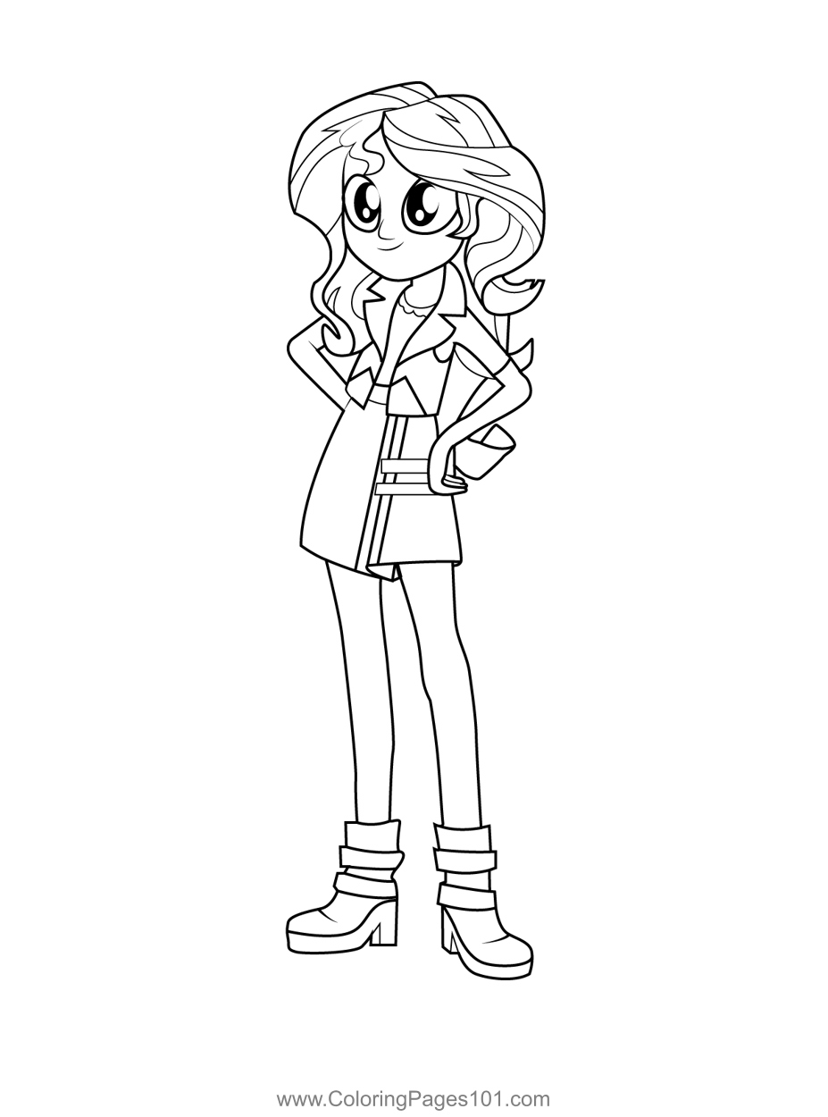 Sunset Shimmer Human My Little Pony Equestria Girls Coloring Page for