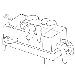 Eight sleeping Numberblocks Coloring Page