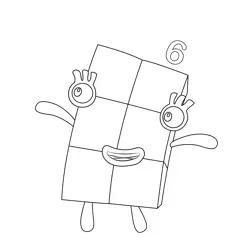 Six Enjoy Numberblocks Coloring Page