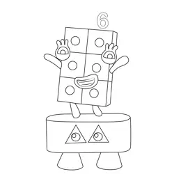 Six is won Numberblocks Free Coloring Page for Kids