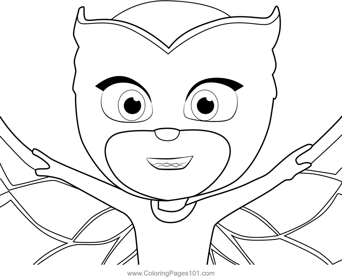 Owlette Face PJ Masks Coloring Page for Kids - Free PJ Masks Printable ...
