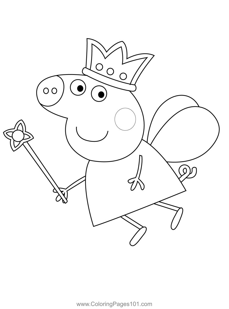 Fly Pig Coloring Page for Kids - Free Peppa Pig Printable Coloring ...