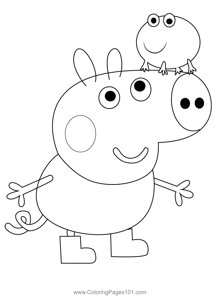 Pig Play Coloring Page For Kids - Free Peppa Pig Printable Coloring 